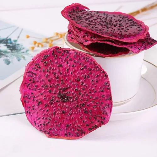Vista 5 de Chips de fruta de dragón rojo seco 7.05oz Dulce crujiente Pitaya Snack, sin gluten Dehydrated Dragon Fruit Slices,No Sugar added,Soft and Chewy