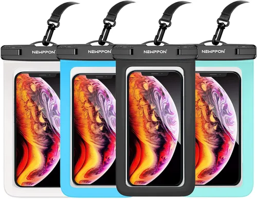 Vista 16 de Paquete de 100 bolsas impermeables para teléfono celular de 8.5 pulgadas – Funda seca bajo el agua – Protector transparente a prueba de agua