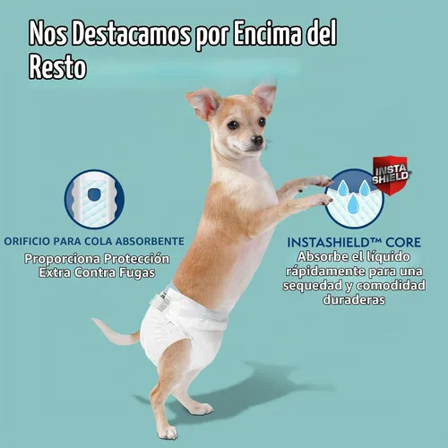 Vista 3 de Simple Solution Pañales desechables para perras, pañal a prueba de fugas para perros, entrenamiento para ir al baño, entrenamiento XS