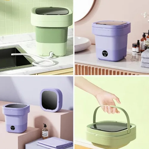 Vista 7 de Lavadora plegable, mini lavado de 9L con 3 modos de limpieza profunda, lavado medio automático, lavadora portátil para apartamentos, dormitorios