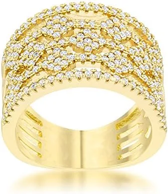 Vista 3 de Kate Bissett Marlene - Anillo de cóctel de oro de 14 quilates con circonita cúbica de 0,6 quilates
