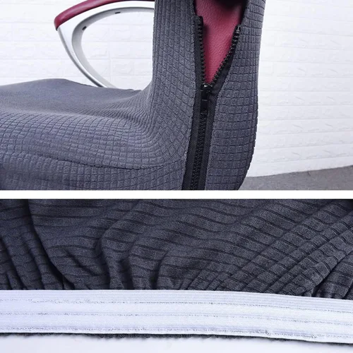 Vista 3 de Fundas de tela elástica de poliéster para silla de oficina, funda moderna de elastano para silla de computadora, fácil de lavar, extraíble, respaldo