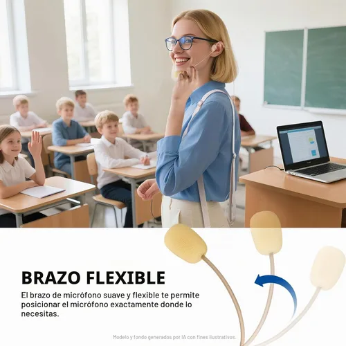 Vista 5 de NEEWER Auriculares de micrófono, pista mono para amplificador de voz con cable, conector TRS estándar de 0.138 in para profesores, entrenadores