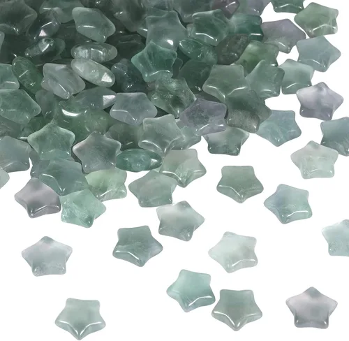 Vista 12 de Rockcloud Paquete de 10 piedras de bolsillo de cristal en forma de estrellas, piedras pulidas para la preocupación para la curación de reiki, yoga