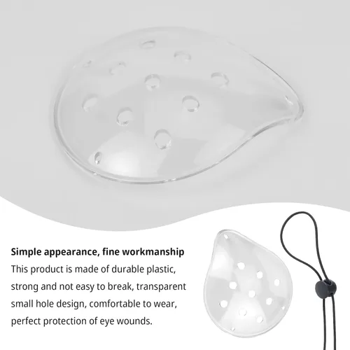 Vista 5 de 1 parche de plástico para ojos de 9 agujeros con 1 cuerda elástica, transpirable y cómodo, protección ocular, adecuado para niños, adultos, cubierta
