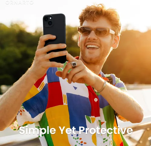 Vista 6 de ORNARTO Compatible con iPhone 14 Plus Funda 6.7, Silicona Líquida Delgada de 3 Capas Completamente Cubierta Funda de Teléfono de Goma de Gel Suave