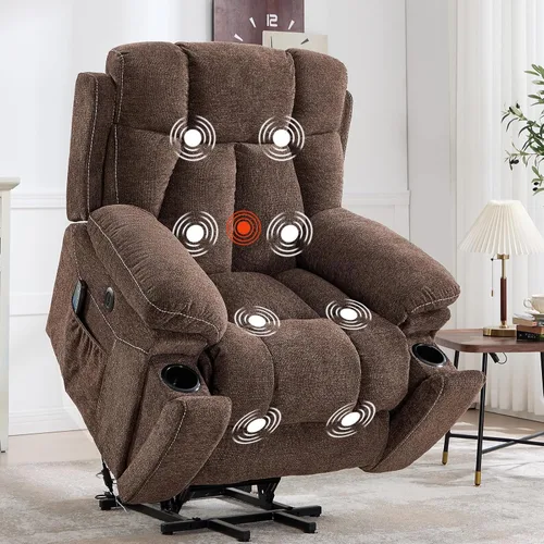 Vista 13 de CANMOV Power Lift - Silla reclinable para personas mayores con masaje por vibración y calefacción lumbar, silla elevadora eléctrica con bolsillo