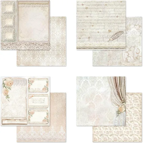 Vista 3 de Stamperia Papel para álbumes de recortes, multicolor, paquete de 10