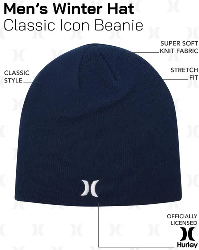 Vista 2 de Hurley Men's Winter Hat - Classic Icon Beanie