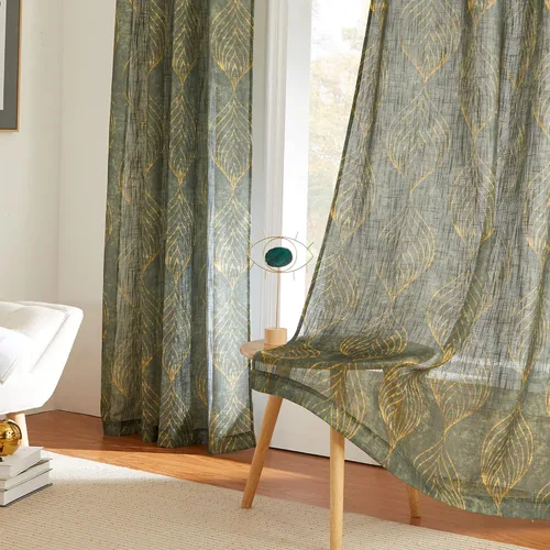 Vista 15 de KGORGE Cortinas opacas para sala de estar, aislamiento térmico, cortinas insonorizadas y cortinas estilo rústico estilo bohemio para cocina