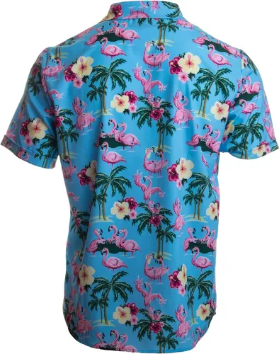 Vista 2 de Funny Hawaiian Shirts Tropical Vacation Humor Hawaii Button Down Polo Shirt Men