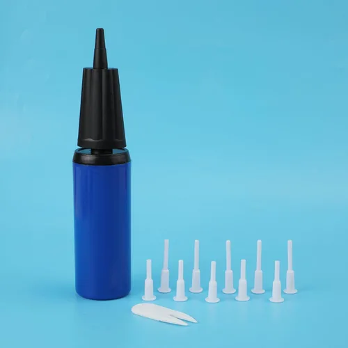 Vista 3 de PEUTIER Kits de bomba de bola de ejercicio, bomba de aire manual para pelota inflable con 10 tapones y un extractor de enchufes, bomba de bola