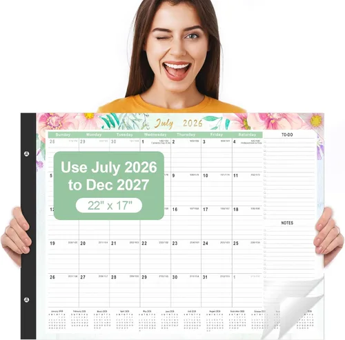 Vista 12 de Gannyfer Calendario de escritorio 2026-18 meses, calendario de escritorio grande, para usar ahora hasta diciembre de 2026, calendario de escritorio