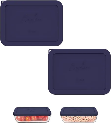 Vista 9 de SOPHICO Tapas de repuesto de silicona rectangular de 3 tazas para vidrio MINT - 2 PACK