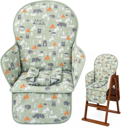 Vista 9 de Cojín para Silla Alta, Cojín para Silla Alta, Patrón Lindo, Diseño Cómodo de Cinturón de Seguridad, Cojín de Asiento Suave y Cómodo, Almohadilla