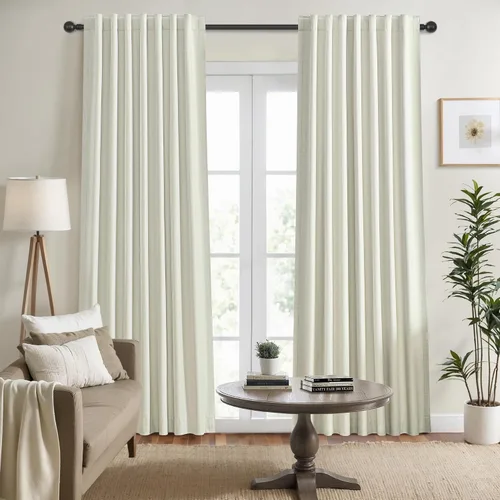 Vista 7 de Cortinas opacas de 54 pulgadas de largo para dormitorio, sala de estar, cortinas beige con aislamiento térmico, oscurecimiento de la habitación