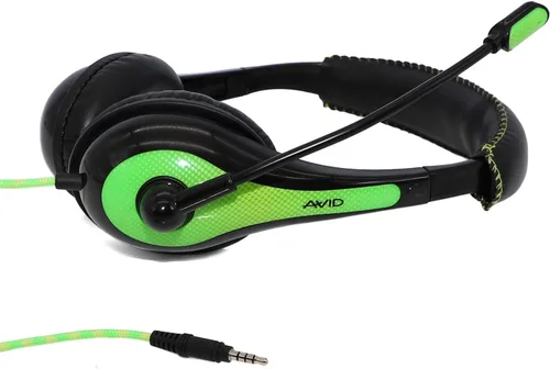 Vista 2 de Avid Productos Auriculares AE-36 en verde con micrófono de pluma ajustable para escuela, aula, educación, pruebas y evaluación (paquete de 10)