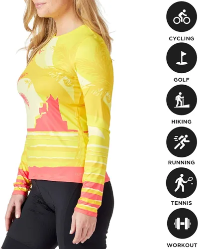 Vista 4 de Terry Soleil - Camiseta de manga larga para mujer, con protección solar UPF 50+, estilo de vida al aire libre, ajuste atlético