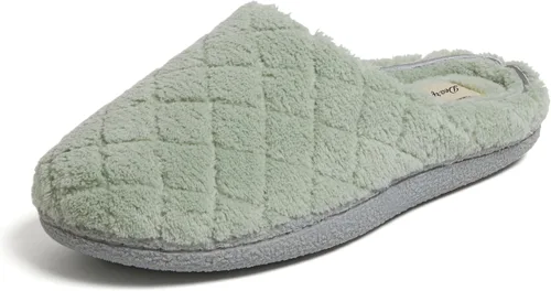 Vista 18 de Dearfoams - Pantuflas de espuma viscoelástica para mujer Leslie Terry con anchos amplios para interiores Paradise Pink Terry