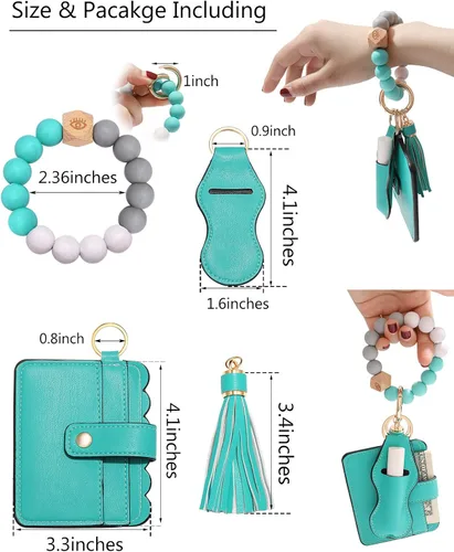 Vista 3 de BVGA Pulsera llavero de pulsera de silicona para mujer