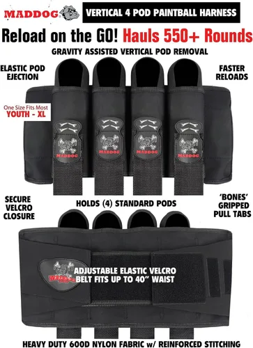 Vista 5 de Maddog Empire Mini GS Marcador de Pistola de Paintball Electrónico Completamente Automático con Tanque de Paintball HPA 48/3000, Cargador