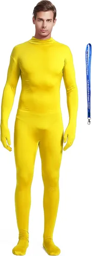 Vista 17 de Overol completo Full Bodysuit con ayudante de cremallera, unisex, para adultos, sin capucha, de Spandex elástico, traje Zentai de cuerpo entero Negro