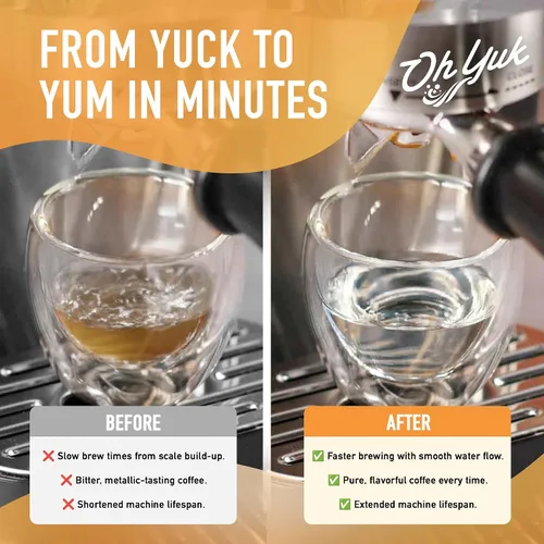 Vista 4 de Oh Yuk Paquete de limpiador de tina y descalcificador de cafetera Jetted Elimina el yuk, la espuma de jabón y los aceites de los chorros, limpia