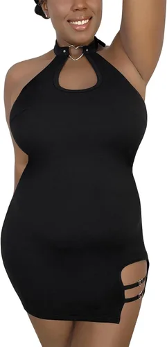 Vista 5 de PrettyInCuffs Minifalda de algodón para mujer con cuello de vampiro
