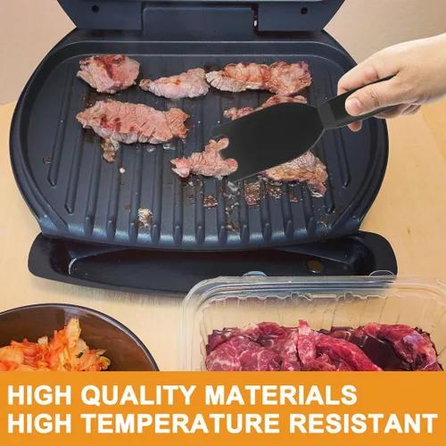 Vista 2 de Bandeja de goteo para parrilla y herramienta raspadora de sartén para accesorios de parrilla George Foreman, raspador de plástico para bandeja