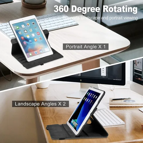 Vista 2 de Samsung 10.2 Estuche - Compatible con tabletas 2021/2020/2019 - Funda giratoria de 360 grados con función de encendido y apagado (Negro)