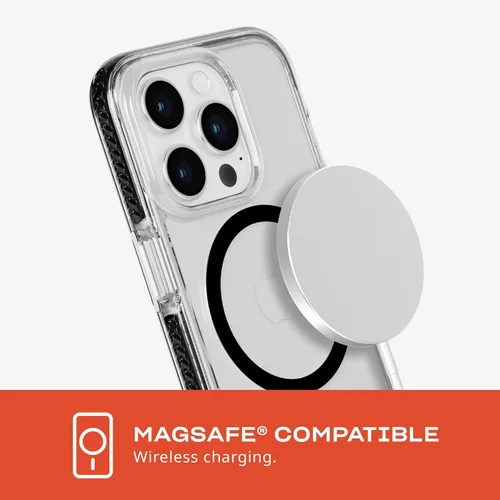 Vista 5 de Tech21 Evo Crystal - Funda para iPhone 15 Pro, compatible con MagSafe, funda de protección contra impactos, color negro grafito