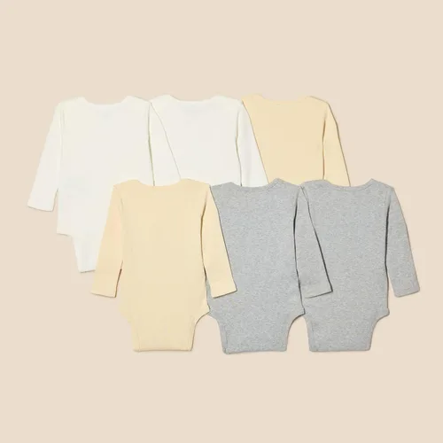 Vista 6 de Amazon Essentials Body unisex de manga larga para bebés, paquete de 6