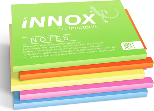 Vista 10 de Notas autoadhesivas de 4 x 4 pulgadas, se adhieren a cualquier superficie sin pegamento, reutilizables, color blanco, borrado en seco, paquete de 5