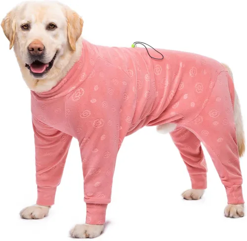 Vista 8 de Abrigos para perros, overol de otoño e invierno para perros grandes y medianos, traje de recuperación más cálido, overol de forro polar para perro