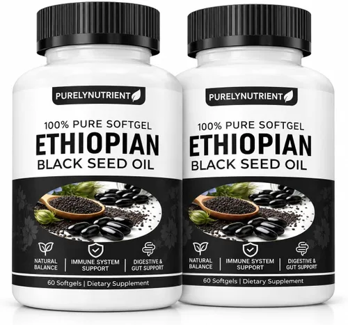 Vista 9 de Cápsulas blandas de aceite de semilla negra etíope con 4.64% de timoquinona, fórmula prensada en frío para apoyo inmunológico, digestivo