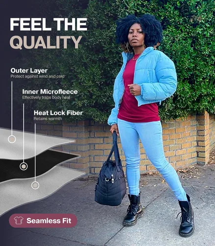 Vista 4 de Thermajane Camisetas térmicas de manga larga para mujer, para clima frío, ropa interior o capa base térmica Negro