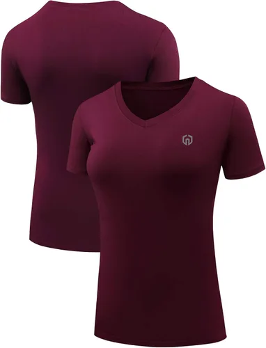 Vista 4 de NELEUS Paquete de 3 camisetas deportivas de compresión para mujer