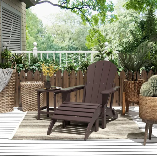 Vista 16 de WestinTrends Malibu - Silla de salón para exteriores, juego de 2 sillas Adirondack con otomana, sillas plegables de madera de polietileno para todo
