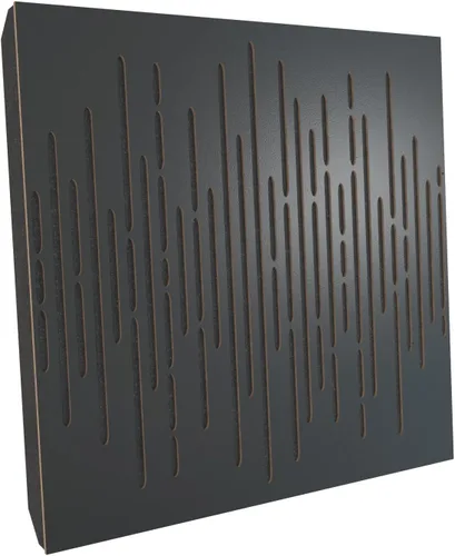 Vista 2 de Panel acústico difuso de absorción de sonido, «onda» para estudio de grabación Laminado en madera, (paquete de 4): (Negro)
