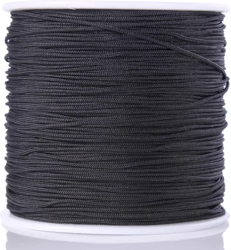 Vista 137 de KONMAY 1 rollo de cuerda de nailon de 150 yardas, trenzado de 0.016 in de nailon Shamballa Macramé/cordón de cuentas, cordón de nudo chino, cuerda