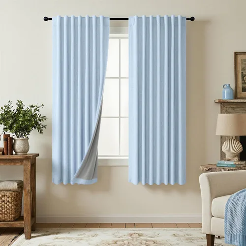 Vista 61 de Pitalk Cortinas cortas 100% opacas de lino para cafetería, 40 pulgadas de largo, 2 paneles, cortinas de puerta francesa para ventana, cortina