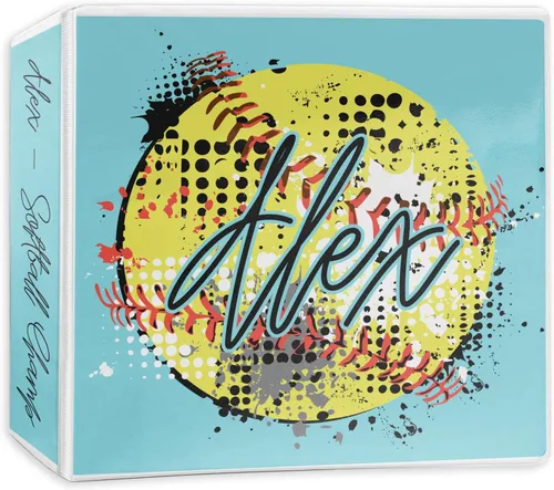Vista 9 de Carpeta personalizada de sóftbol con 3 anillas, 1 pulgada, multicolor