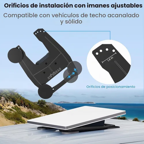 Vista 4 de Starlink - Mini soporte magnético Starlink de 200 libras de alta resistencia con orificios de instalación de imanes ajustables, kit de montaje