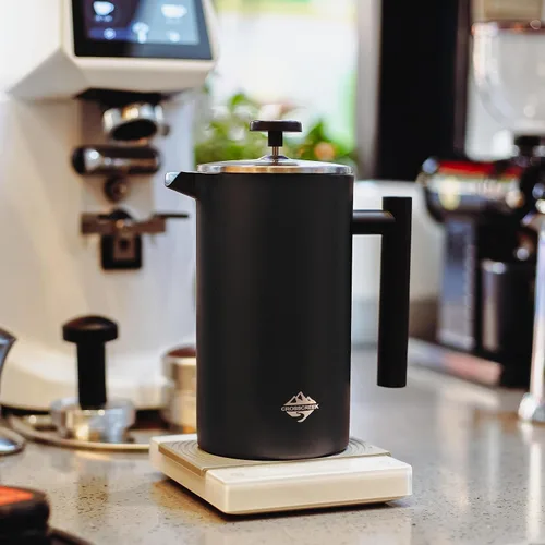 Vista 2 de Cafetera de prensa francesa, prensa de café de acero inoxidable 304, 34 onzas (4 tazas), cafetera con recipiente de café de 2.16 onzas, prensas