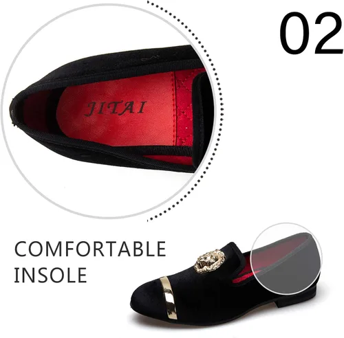 Vista 3 de JITAI Penny Mocasines de piel con forro para hombre