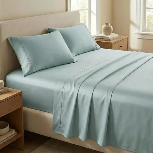 Vista 12 de Beckham Hotel Collection Juego de sábanas tamaño Twin 100% algodón, ropa de cama de satén de lujo 500TC, bolsillo profundo de 16", que absorbe