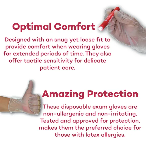Vista 5 de Dealmed Guantes de examen de vinilo – 100 ct. Guantes médicos pequeños, guantes desechables, guantes sin látex no irritantes para un botiquín