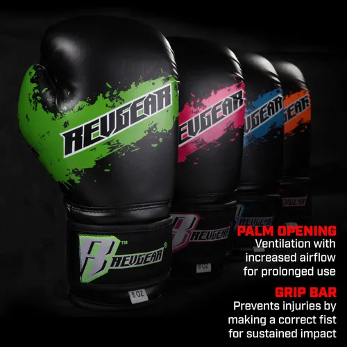 Vista 4 de Revgear Guantes de boxeo de la serie Combat para niños, diseñados para adaptarse a las manos de los niños, perfectos para artes marciales, Krav MAGA