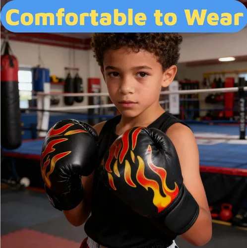 Vista 4 de Guantes de Boxeo para Niños Guantes de Boxeo Rojo Azul