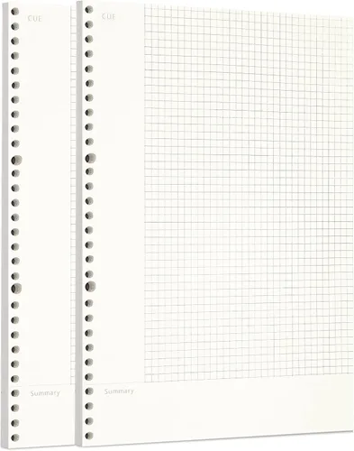 Vista 32 de Zelten 1 paquete A5 de 80 hojas/160 páginas 4 en 1 rayado cuadrado punteado en blanco hojas sueltas perforadas papel de repuesto de papel